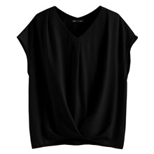 輕柔連袖寬版抓皺上衣-女