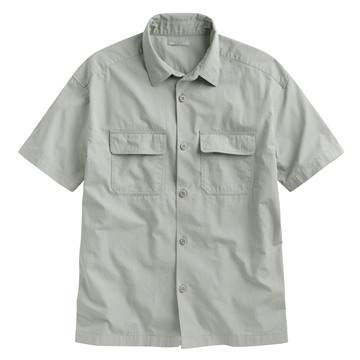 工裝寬版短袖襯衫-男