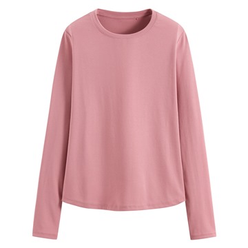 輕柔羅紋圓領T恤-女