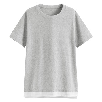 純棉寬版假兩件T恤-女