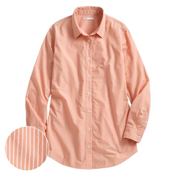 棉質條紋長版襯衫-女