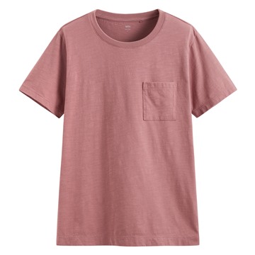 竹節棉口袋短袖T恤-女