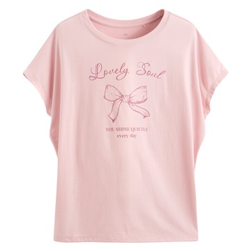 莫代爾寬鬆連袖印花上衣-女