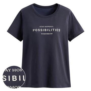 Bra文字印花圓領短袖T恤-女