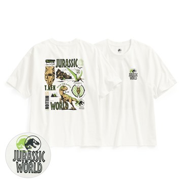 Jurassic World寬版印花T恤-05-男