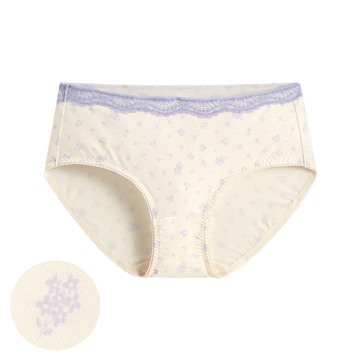 莫代爾蕾絲碎花中腰內褲-女