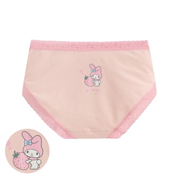 三麗鷗棉質蕾絲中腰內褲-01-女