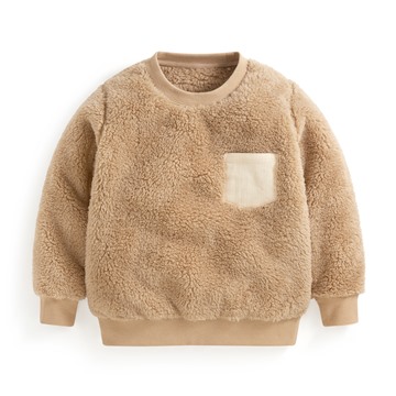 長刷毛圓領上衣-童