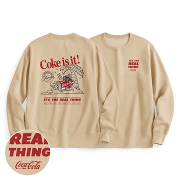 可口可樂刷毛印花圓領衫-03-男