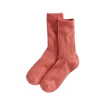 寬羅紋中筒襪-女