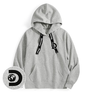 Discovery刷毛印花織帶連帽衫-03-女