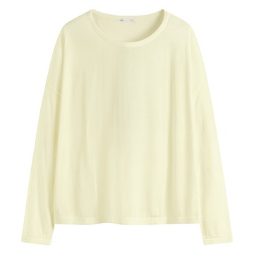 透膚寬鬆短版針織衫-女