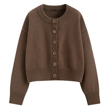 粗針短版開衩針織外套-女