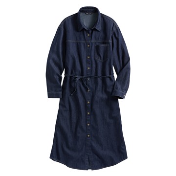 牛仔襯衫洋裝-女