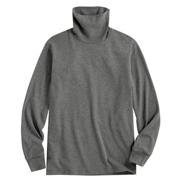 磨毛柔棉高領長袖T恤-男