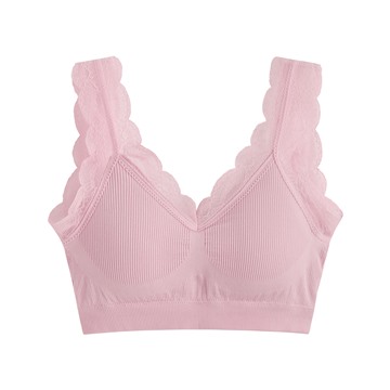 可拆式無縫Bra短版蕾絲背心-女