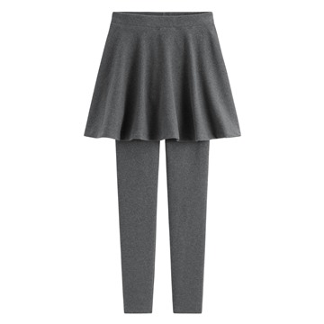 磨毛假兩件傘狀裙內搭褲-女