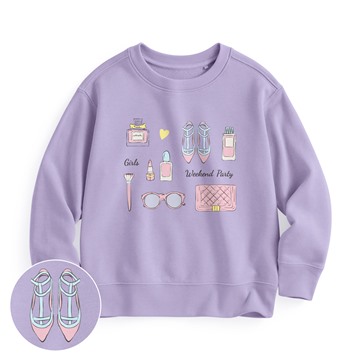 夢幻派對毛圈印花圓領衫-童