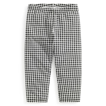 彈力格紋七分內搭褲-童