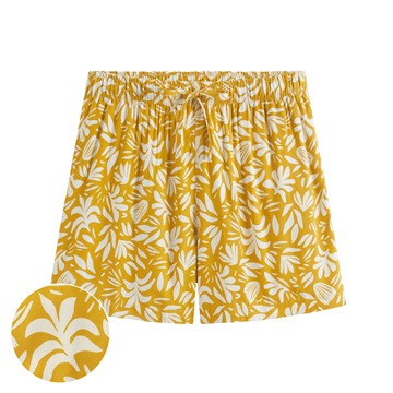 嫘縈圖騰花卉印花短褲-女