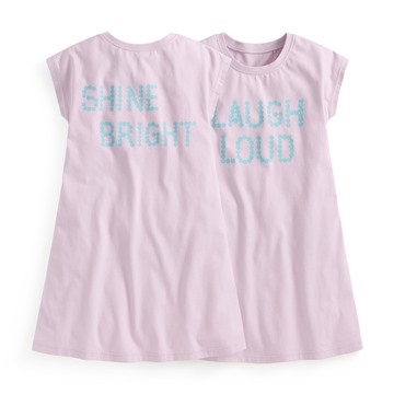 純棉文字印花洋裝-童