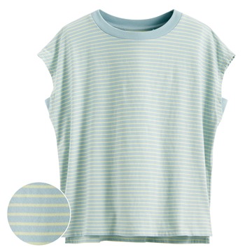 純棉寬版條紋上衣-女