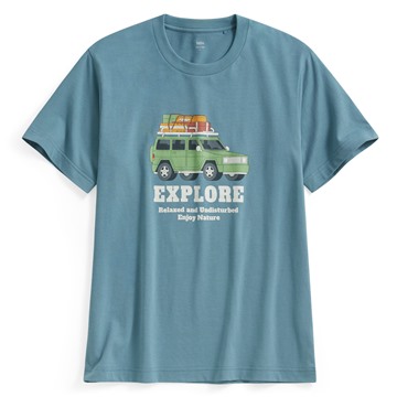 旅行探索印花T恤-男