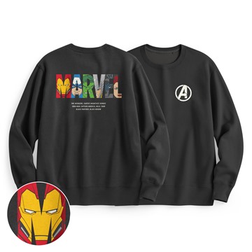 漫威系列刷毛印花圓領衫-01-男