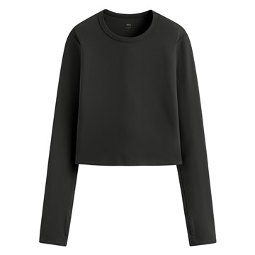 吸排彈力短版長袖T恤-女