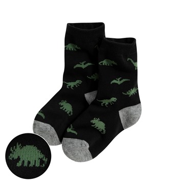 恐龍提花中筒襪-童