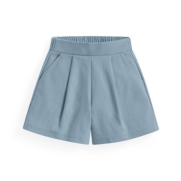 彈力打褶寬襬短褲-童