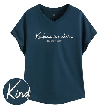 莫代爾V領文字上衣-01-女