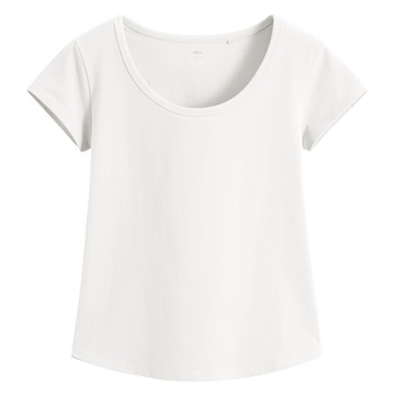 彈力大圓領短版T恤-女