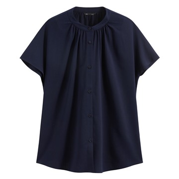 嫘縈立領連袖襯衫-女