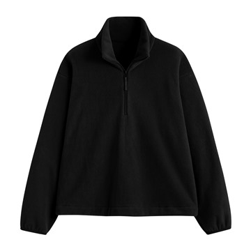 Fleece寬版半開襟拉鍊上衣-女