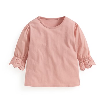 蕾絲造型拼接七分T恤-童