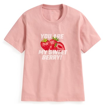 草莓厚版印花T恤-女