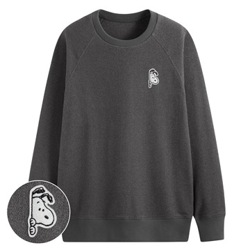 史努比系列Fleece寬版電繡上衣-女