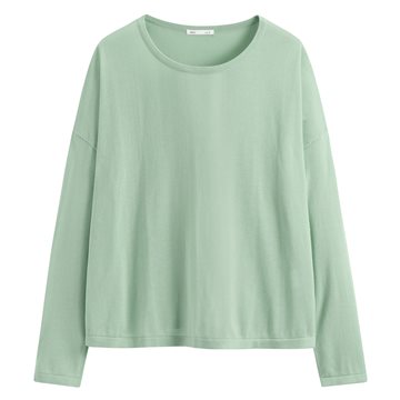 透膚寬鬆短版針織衫-女