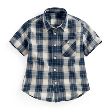 格紋短袖襯衫-童