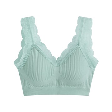 可拆式無縫Bra短版蕾絲背心-女