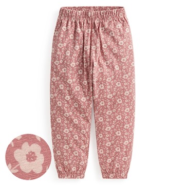 竹節棉印花束口褲-童