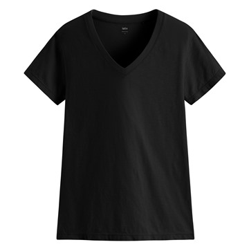 竹節棉V領T恤-女