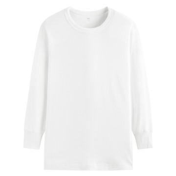 無側縫圓領九分袖內衣-男