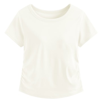 Bra輕柔抽皺短袖上衣-女