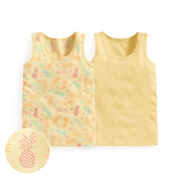 純棉網眼印花背心(2入)-Baby