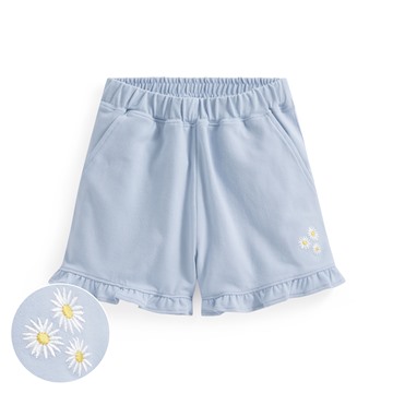 荷葉邊小花電繡鬆緊短褲-童
