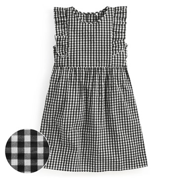 荷葉格紋洋裝-童
