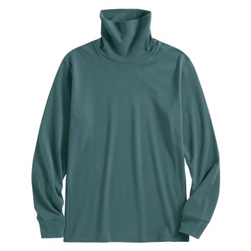 磨毛柔棉高領長袖T恤-男