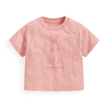 竹節棉寬鬆動物印花T恤-Baby